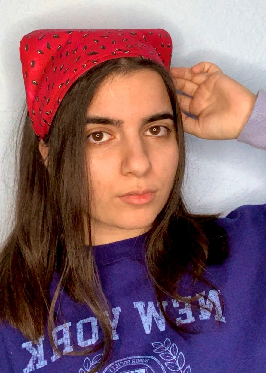 MYSTIC MELON RETRO TRIANGLE HEADSCARF