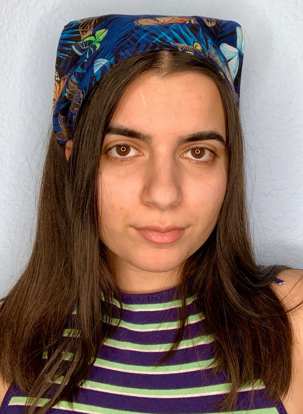 BUTTERFLY JUNGLE RETRO TRIANGLE HEADSCARF