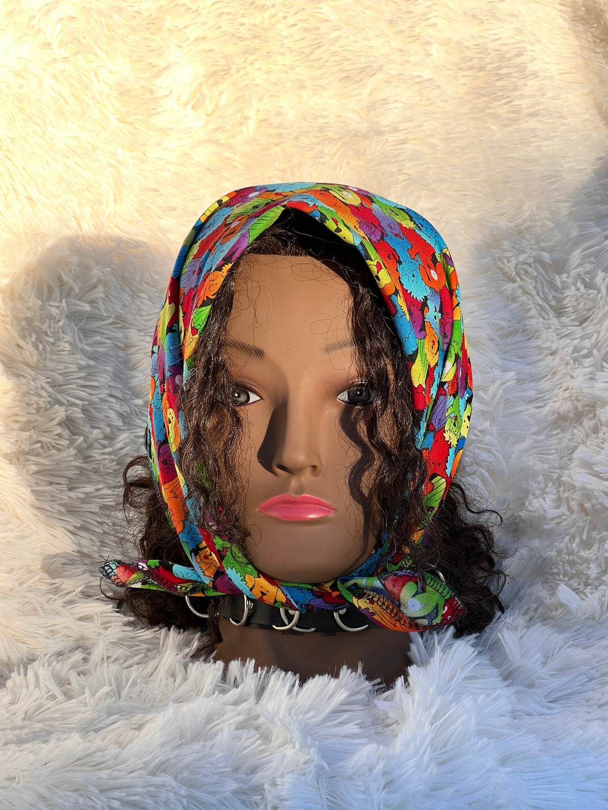 I HEART DOGS RETRO SQUARE HEADSCARF
