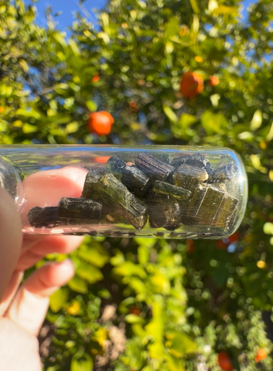 Green- Black Tourmaline Chips