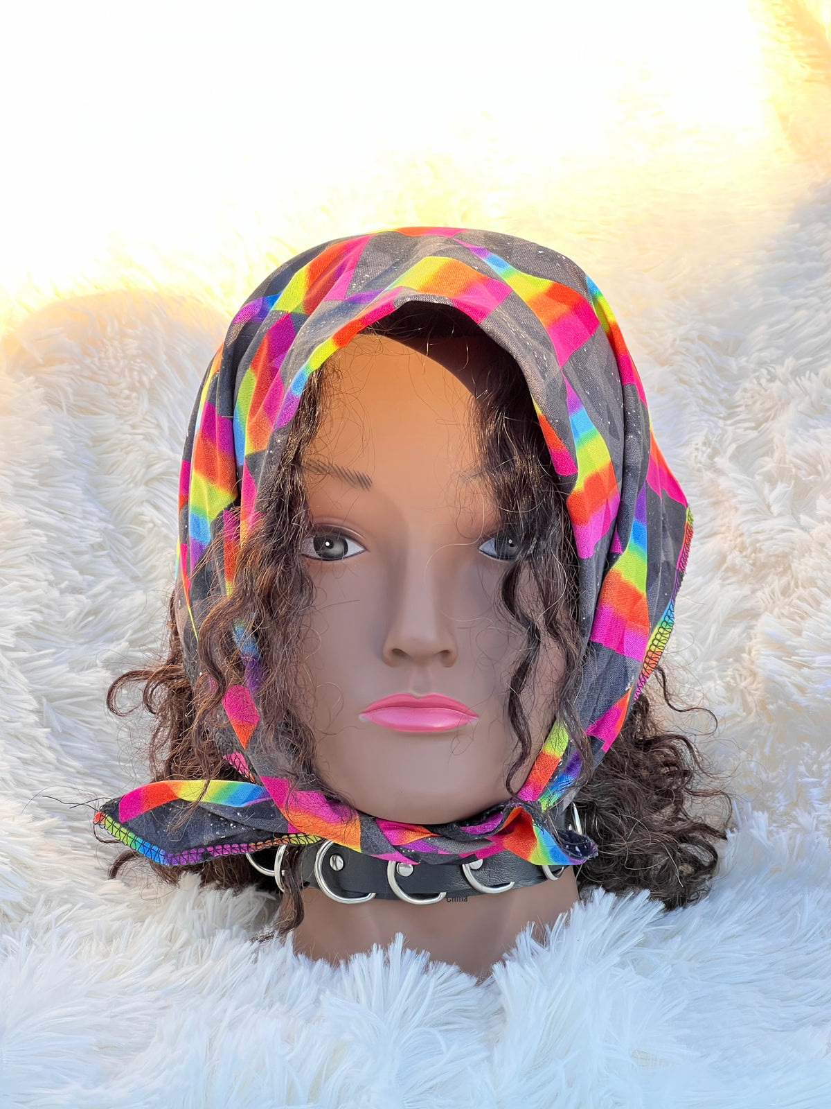 COLORFUL RETRO SQUARE HEADSCARF