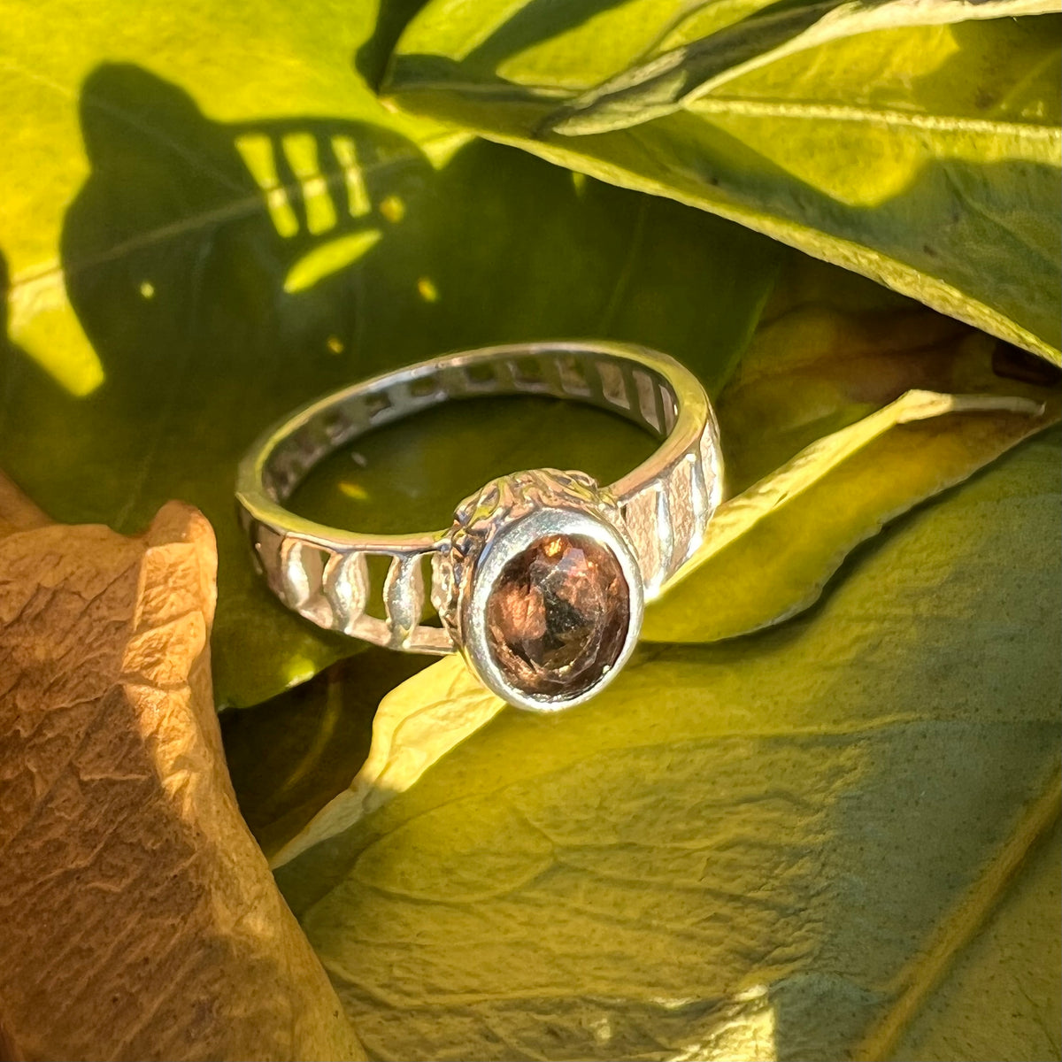 SMOKEY QUARTZ 925 STERLING SILVER RING