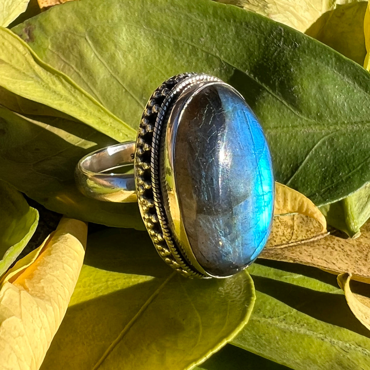 LABRADORITE 925 STERLING SILVER RING