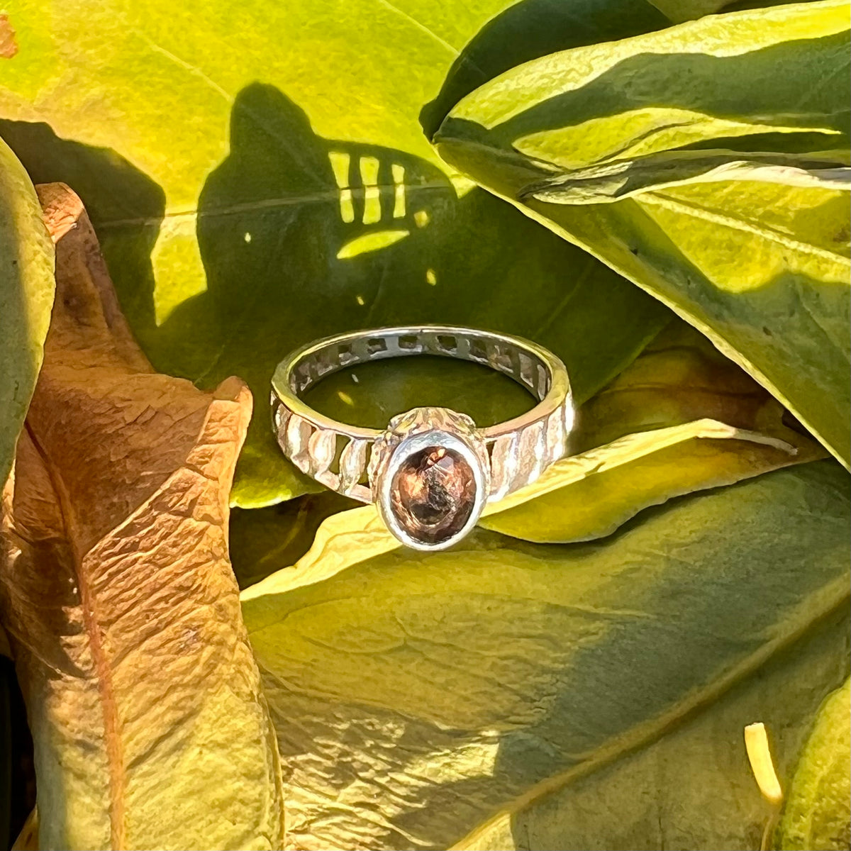 SMOKEY QUARTZ 925 STERLING SILVER RING
