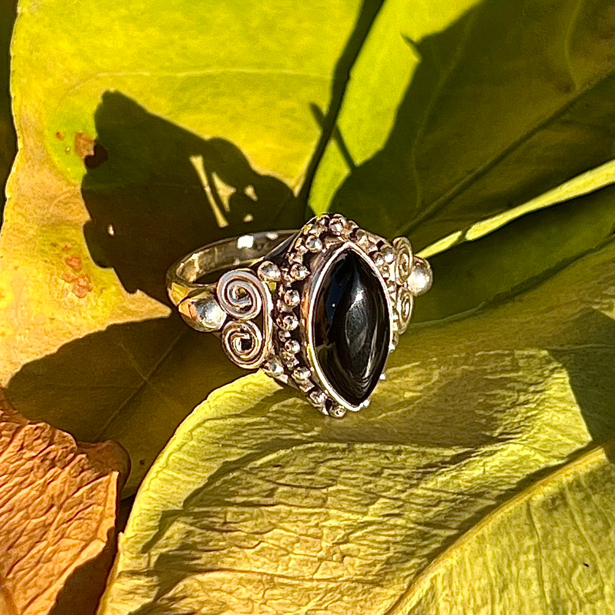 BLACK ONYX 925 STERLING SILVER RING