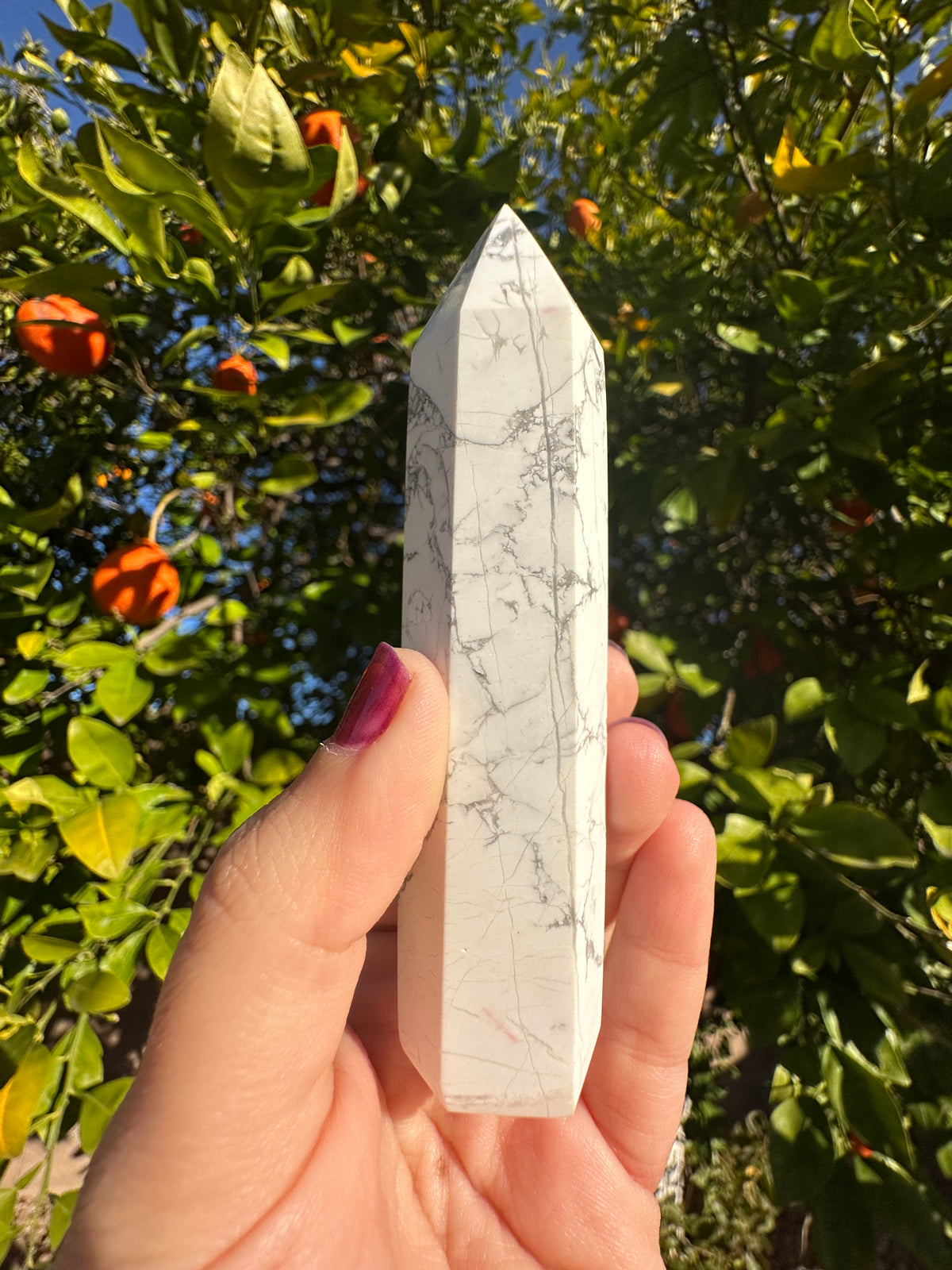 White Turquoise Howlite Tower