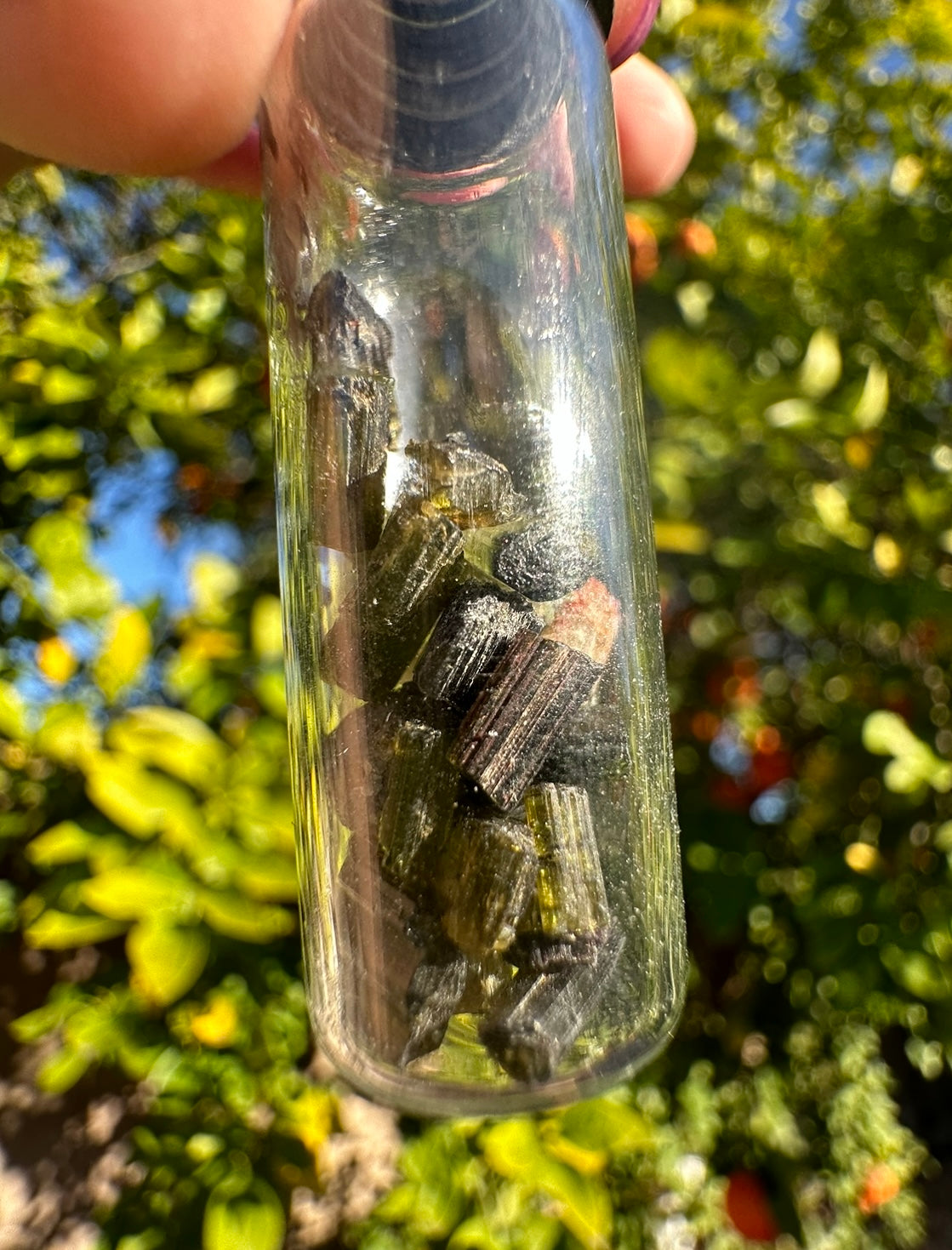 Green- Black Tourmaline Chips