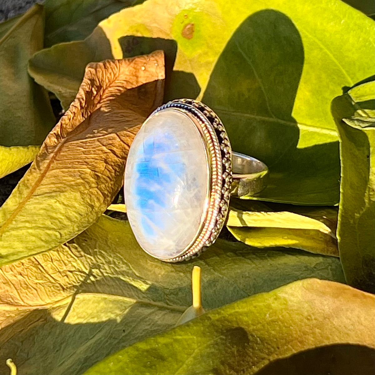 MOONSTONE 925 STERLING SILVER RING