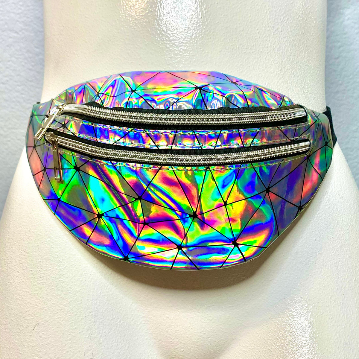 SILVER HOLOGRAPHIC FANNY PACK