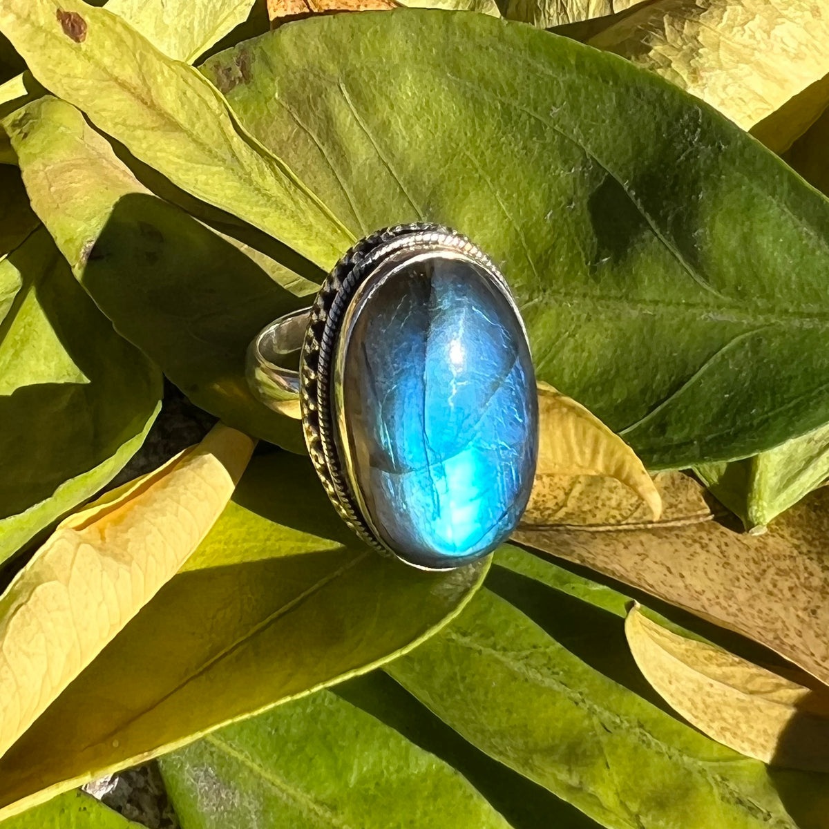 LABRADORITE 925 STERLING SILVER RING