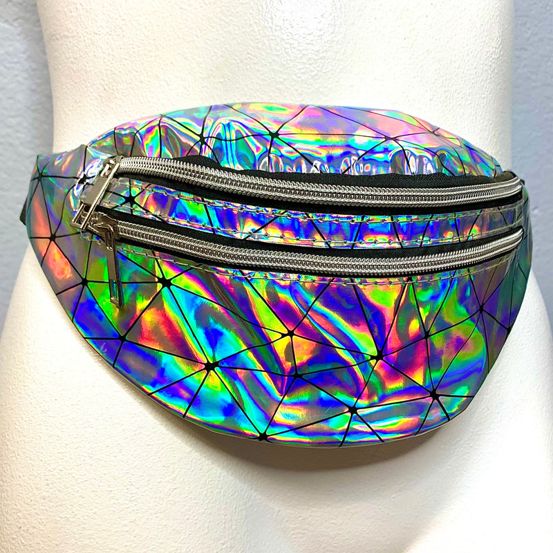 SILVER HOLOGRAPHIC FANNY PACK