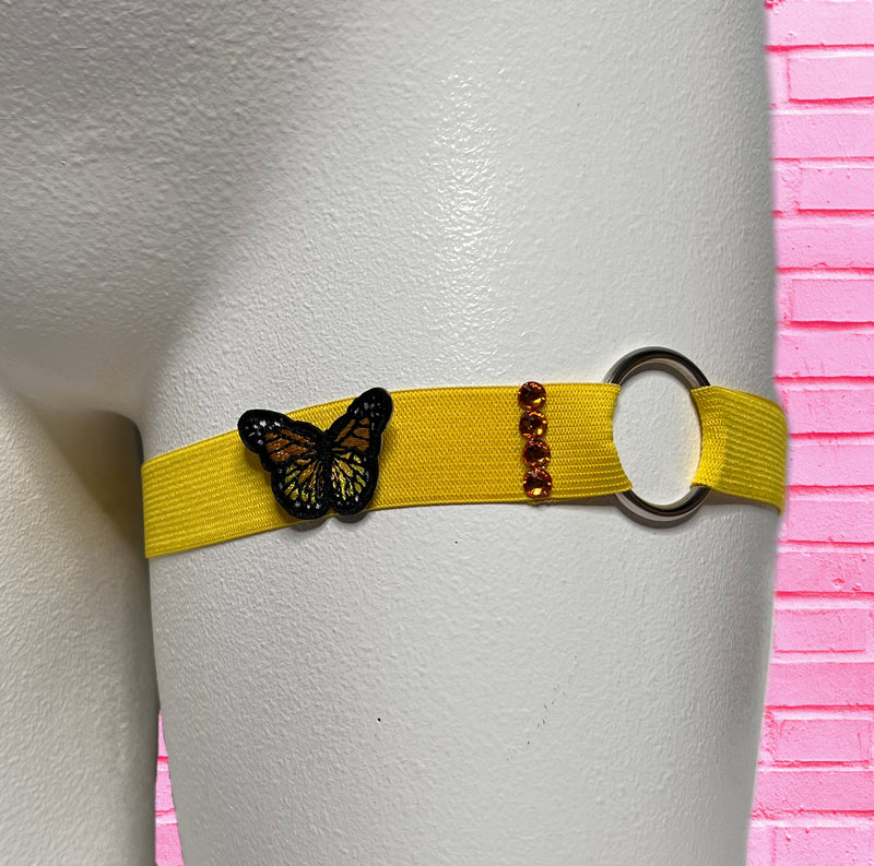 DISTRACTION YELLOW BUTTERFLY GARTER